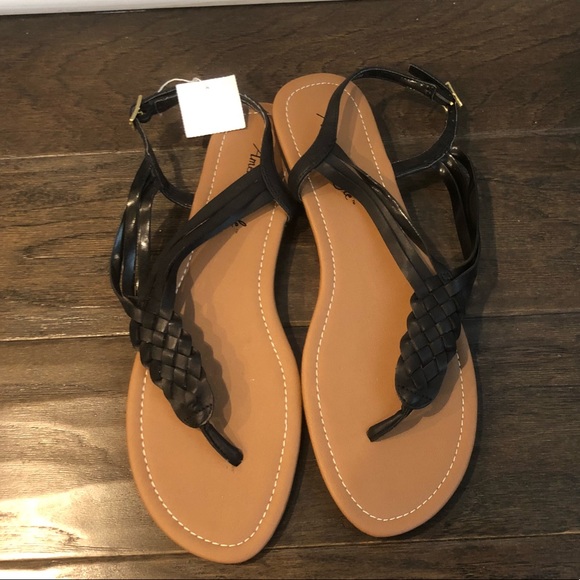 black braided sandals